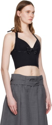 SHUSHU/TONG Navy Halter Bow Tie Cami Top