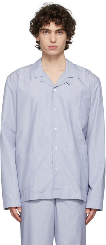 Photo: Sunspel Blue Cotton Pyjama Shirt