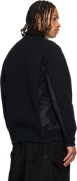 sacai Black Sponge Sweat & Nylon Twill Sweatshirt