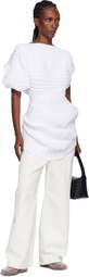 ISSEY MIYAKE White Sculptural Jeans