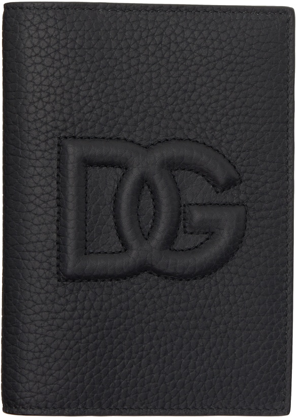 Photo: Dolce&Gabbana Black 'DG' Logo Passport Holder