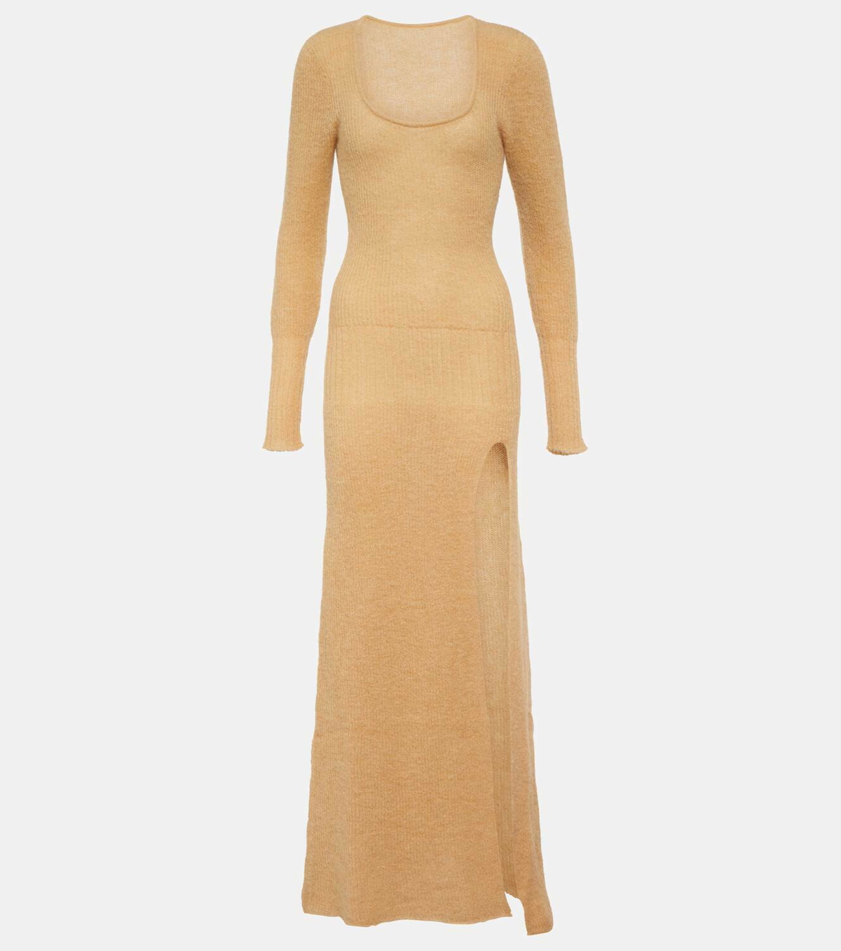 Robe Hiver En Mohair Et Laine Louise Della - Orange Saumon, Taille M (2)