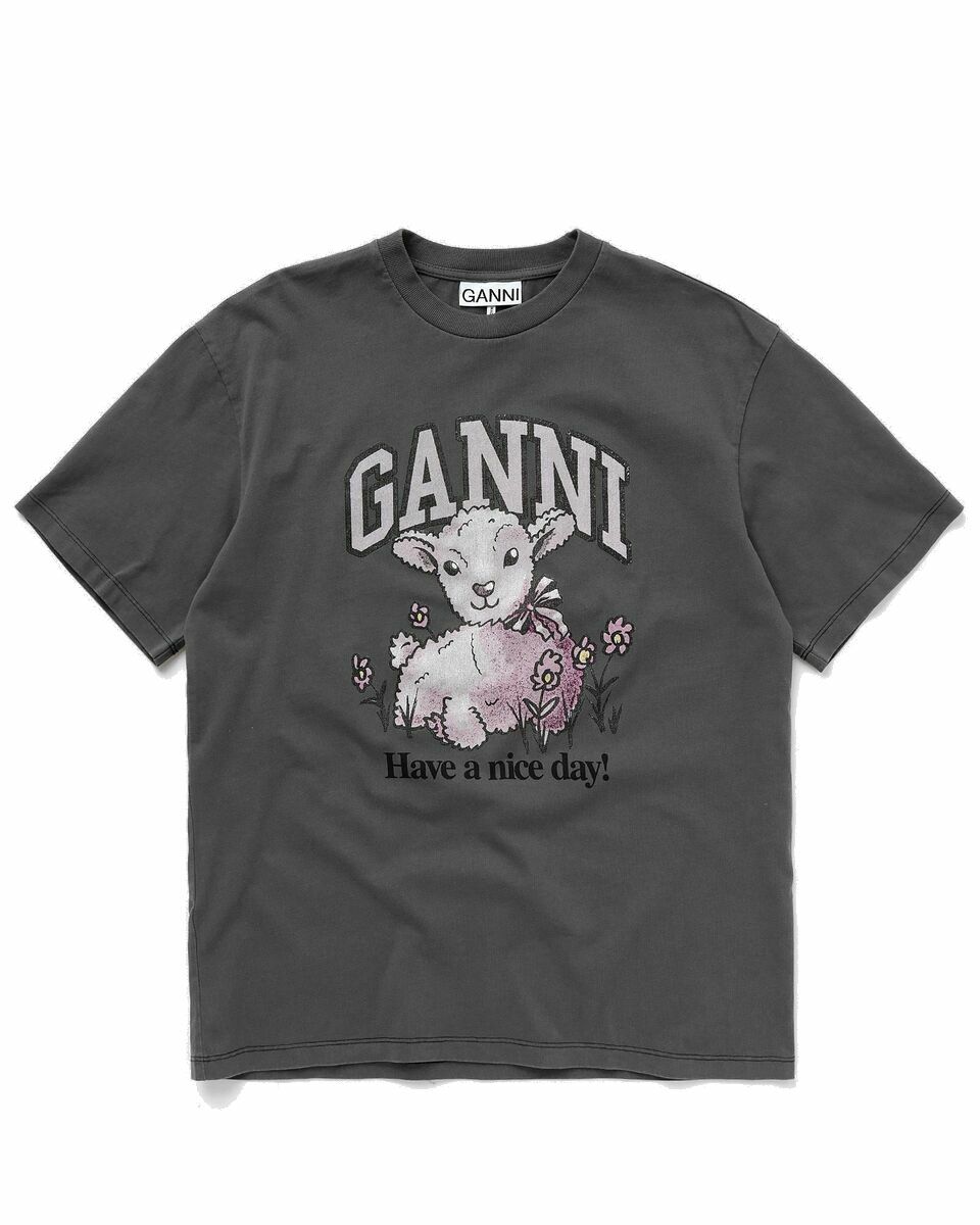 Photo: Ganni Future Heavy Jersey Lamb Short Sleeve T Shirt Grey - Womens - Shortsleeves