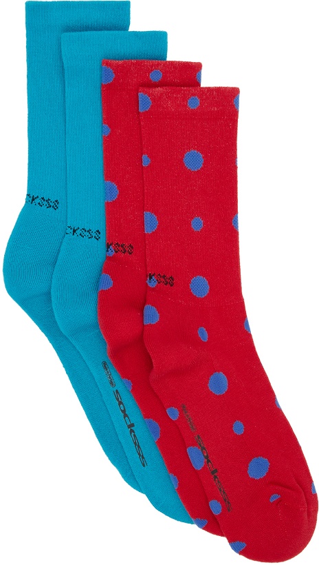 Photo: SOCKSSS Two-Pack Blue & Red Socks