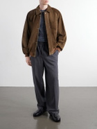 Graphpaper - Rib-Trimmed Suede Blouson Jacket - Brown
