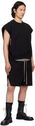 Rick Owens DRKSHDW Black Hollywood Long Boxers Butt Zipp Shorts