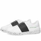 Valentino Men's Open for a Change Low Sneakers in Wht&Blck