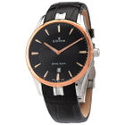 Edox Grand Ocean Black Dial Black Leather Mens Watch 56002 357RC NIR