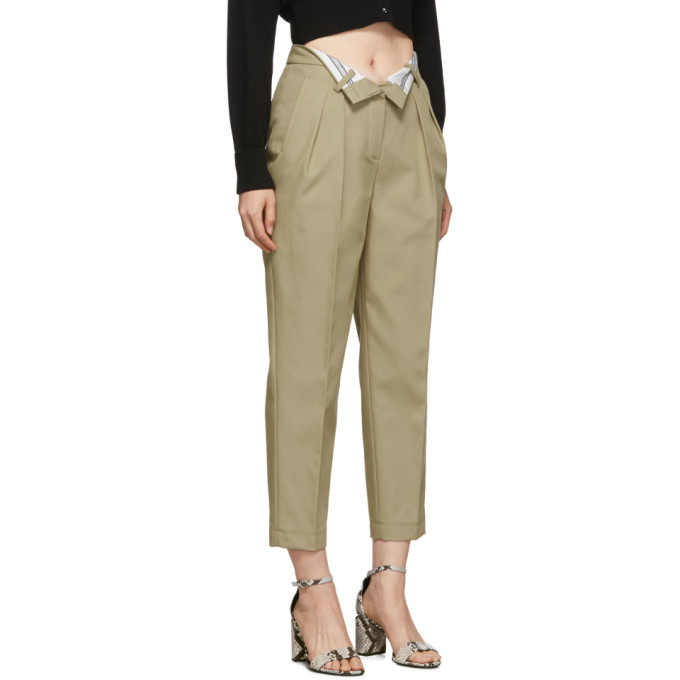 Alexander Wang Beige Flipped Waistband Carrot Trousers Alexander Wang