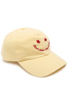 Damson Madder Washed Smiley Cotton cap - Yellow - One Size