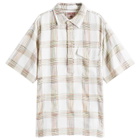 Dubbleware Men's Dobby Check Pullover Shirt in White