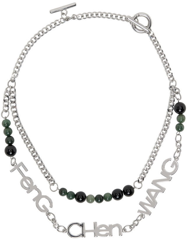 Photo: Feng Chen Wang Silver & Green Jade Onyx FCW Necklace