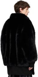 VAQUERA Black Faux-Fur Bomber Coat