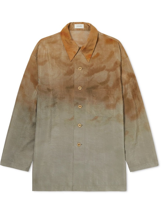 Photo: Lemaire - Convertible-Collar Printed Silk-Blend Shirt - Brown