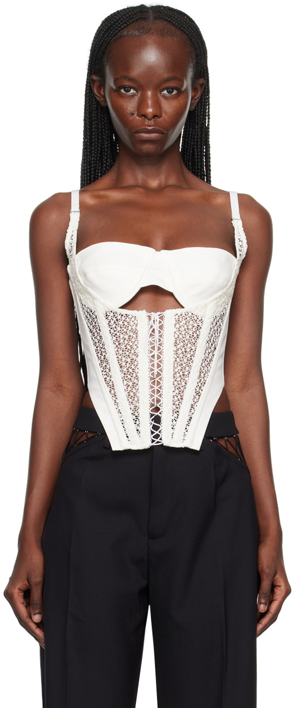 Dion LEE アイボリー コルセットタンクトップ Dion Lee White Lace-Up Corset Tank Top Dion Lee