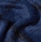 Bottega Veneta - Checked Alpaca and Wool-Blend Throw - Men - Blue