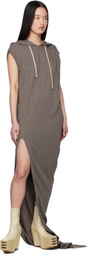 Rick Owens DRKSHDW Brown Hollywood Edfu T Maxi Dress