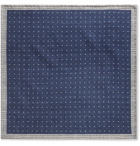 Brunello Cucinelli - Printed Wool Pocket Square - Blue