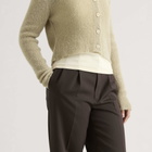 Auralee Women's Gabardine Two-Tuck Slacks in Dark Brown