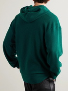 LOEWE - Logo-Embroidered Wool-Terry Hoodie - Green