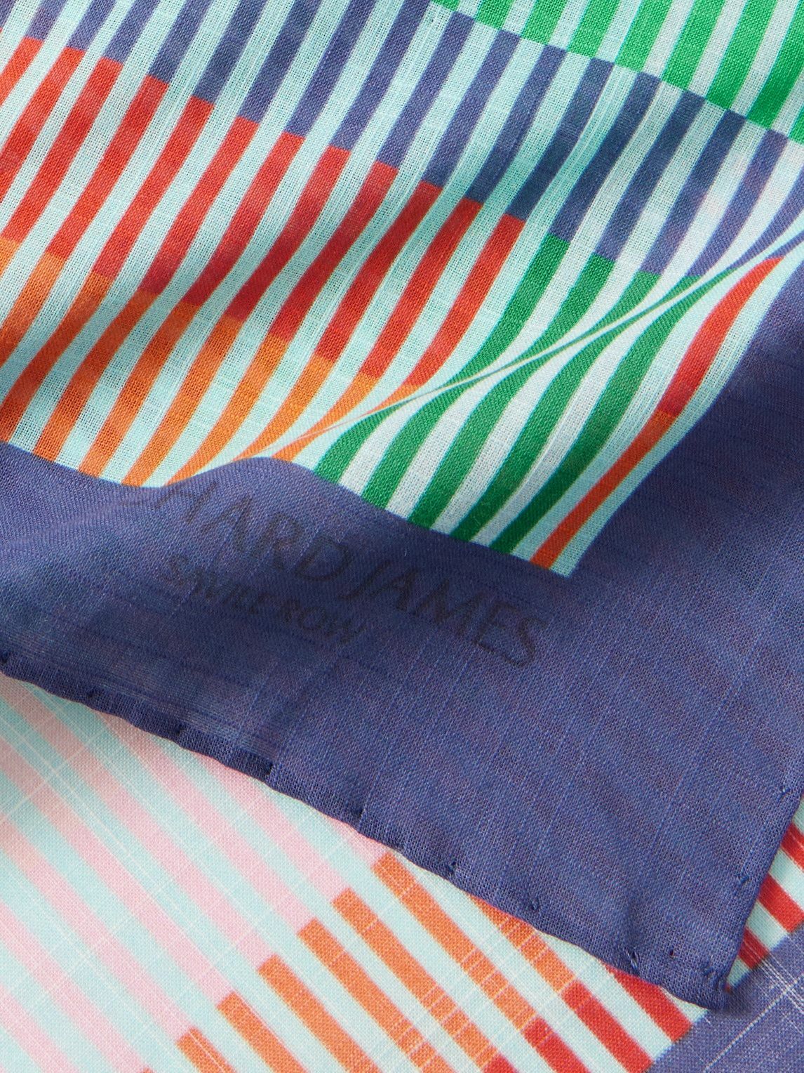 Richard James - Striped Cotton-Voile Pocket Square