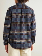 Portuguese Flannel - Virgo II Checked Merino Wool Overshirt - Blue