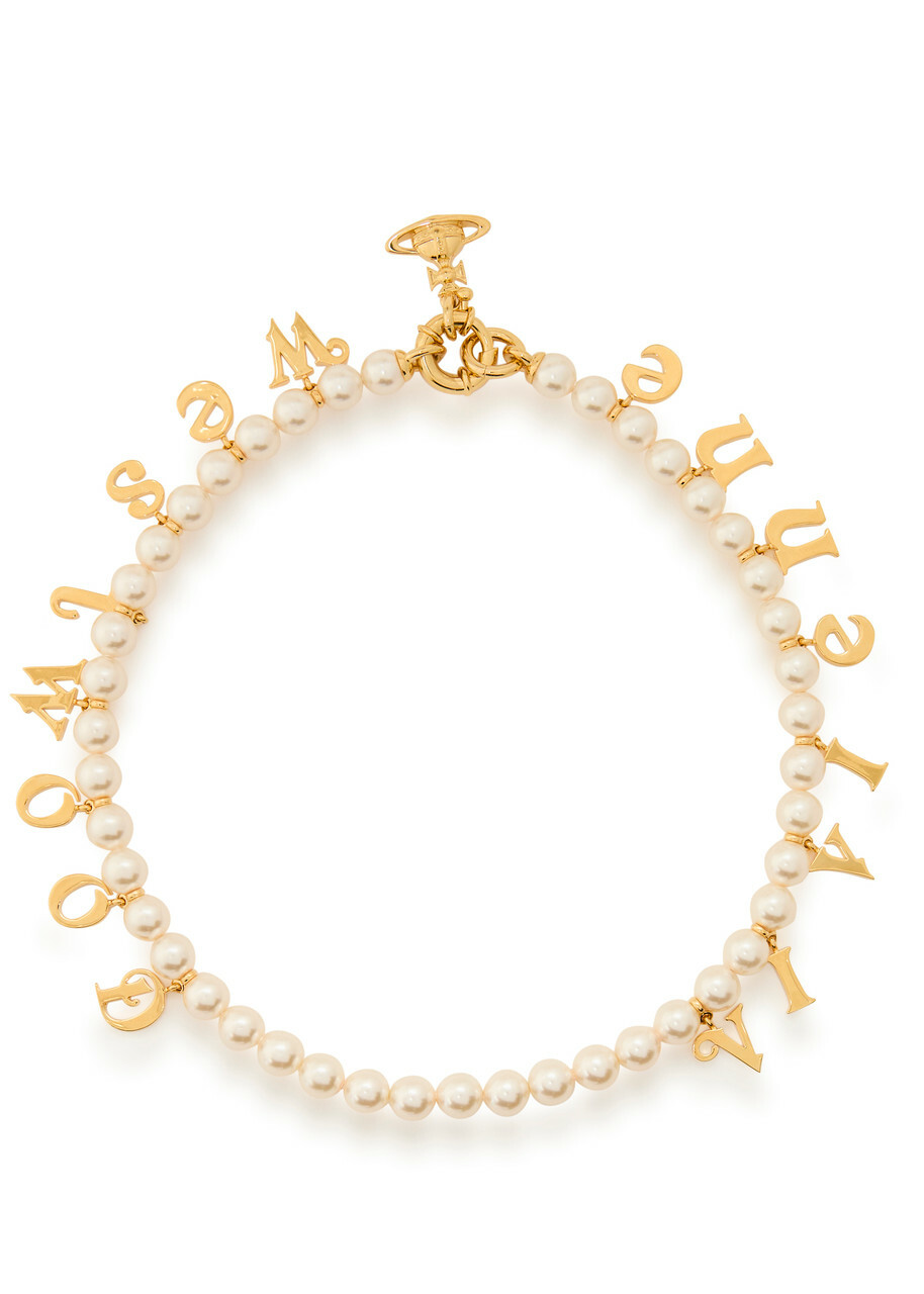 Vivienne Westwood Leanne Letter-charm Pearl Necklace - One Size