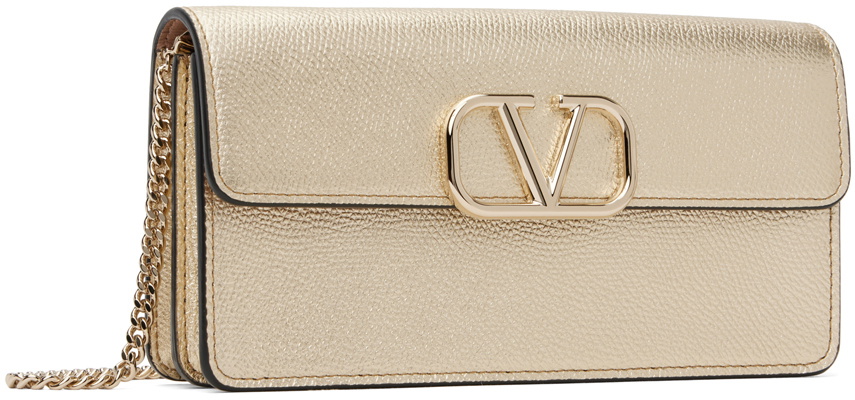 Valentino Garavani Gold VLogo Signature Wallet Chain Bag