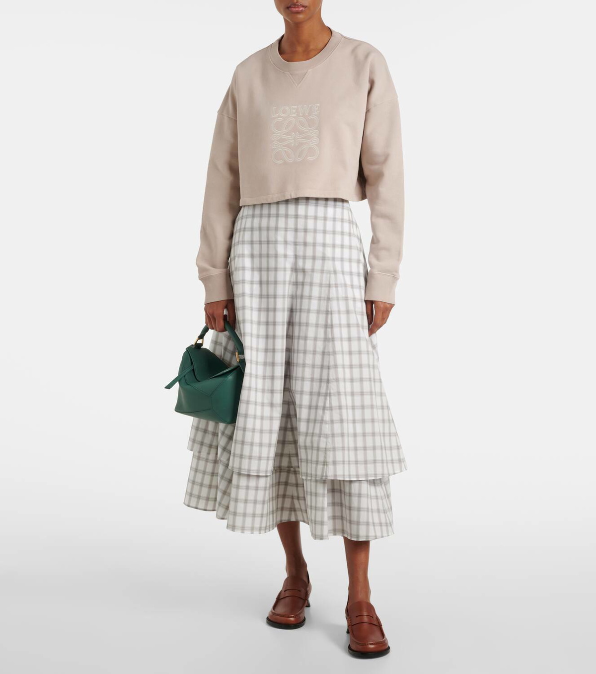 Loewe Anagram cropped cotton jersey sweatshirt
