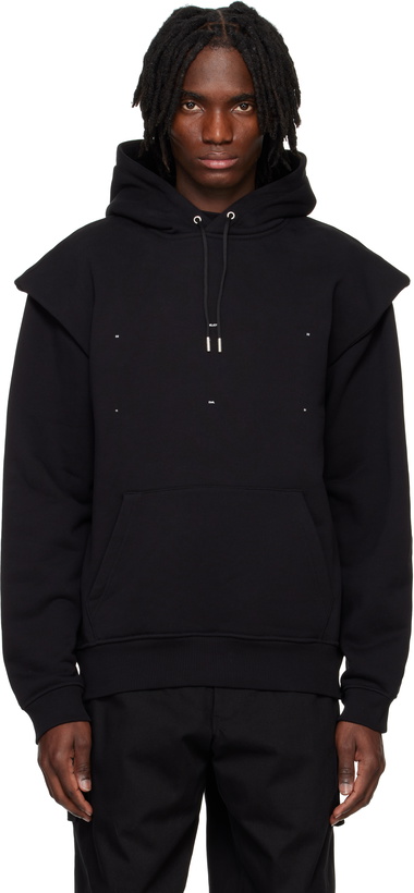 Photo: HELIOT EMIL Black Outline Logo Hoodie