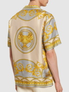 VERSACE Baroque Print Short Sleeve Silk Shirt