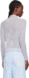 ISSEY MIYAKE Purple Chiffon Twist Cardigan