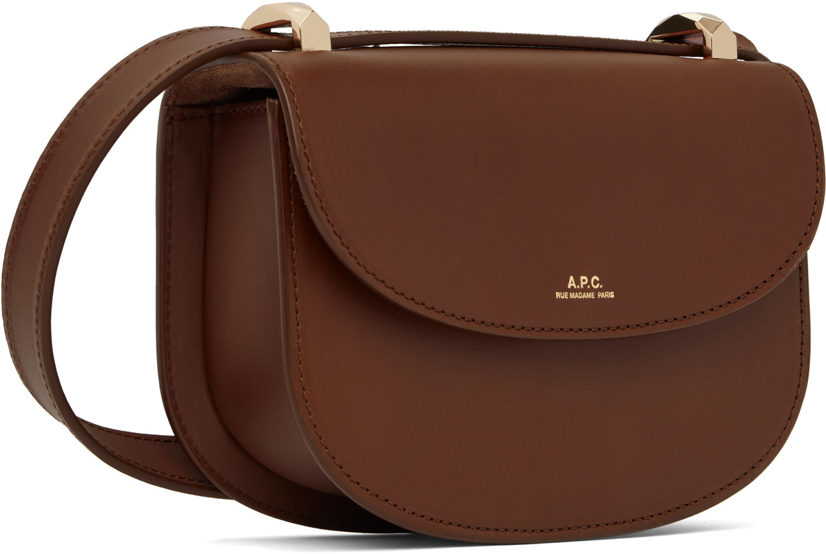 良品　アーペーセー　ショルダーバッグ　ミニバッグ　レザー　ブラウン　Genève A.P.C. Brown Genève Mini Bag A.P.C.