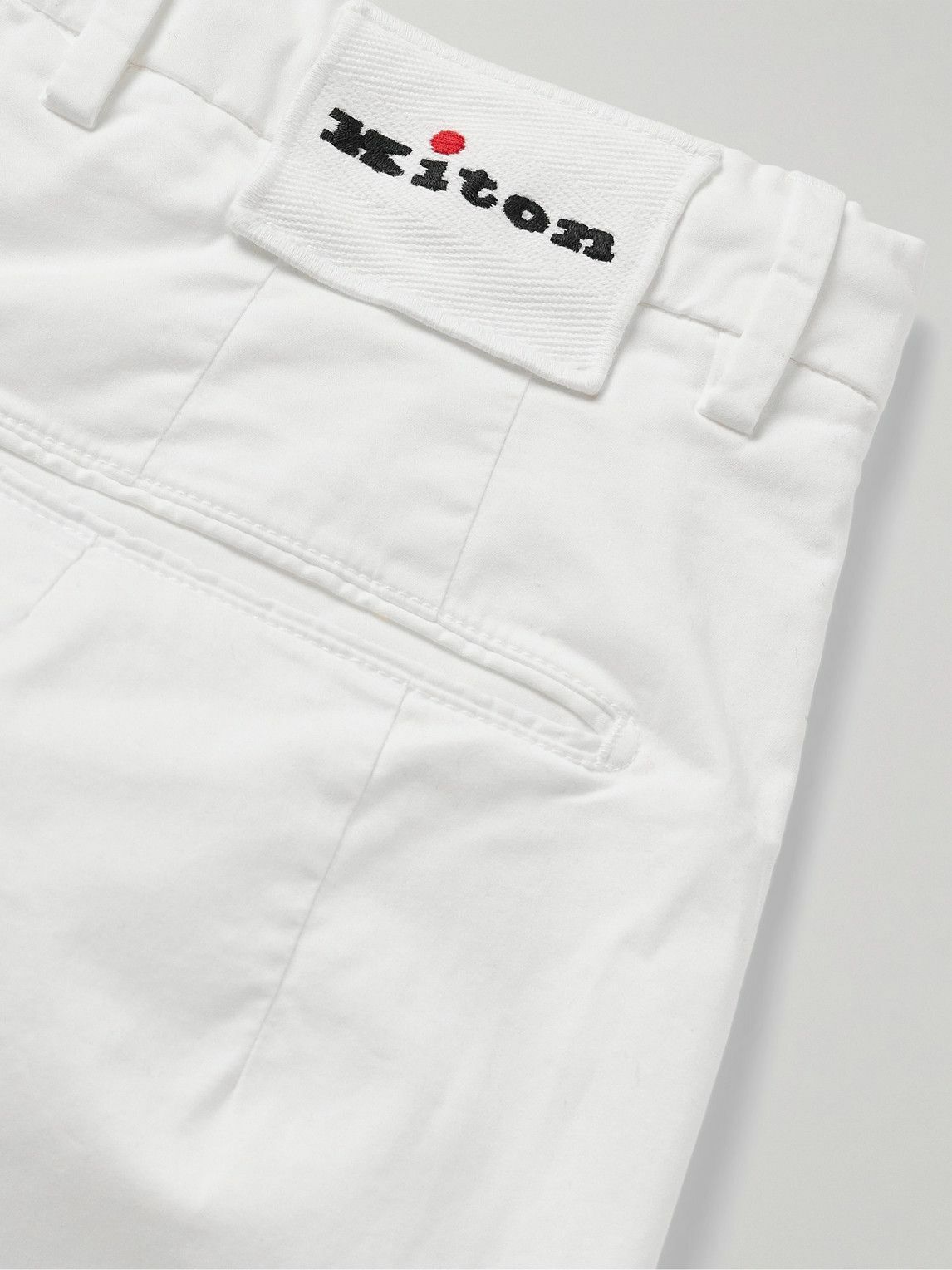 Kiton - Slim-Fit Stretch-Cotton Shorts - White