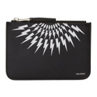 Neil Barrett Black and White Medium Zip Pouch