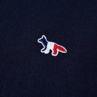 Maison Kitsuné Tricolor Fox Wool Scarf in Navy