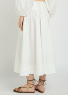 Zimmermann Gathered Cotton-poplin Midi Skirt Ivory