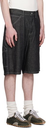 Neighborhood Black Painter Denim Shorts