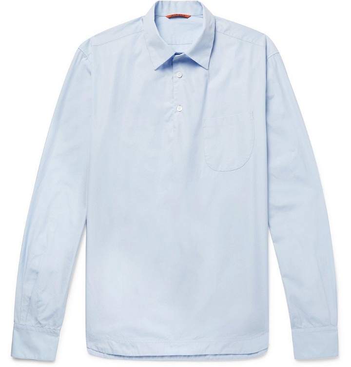 Photo: Barena - Cotton-Poplin Half-Placket Shirt - Men - Light blue
