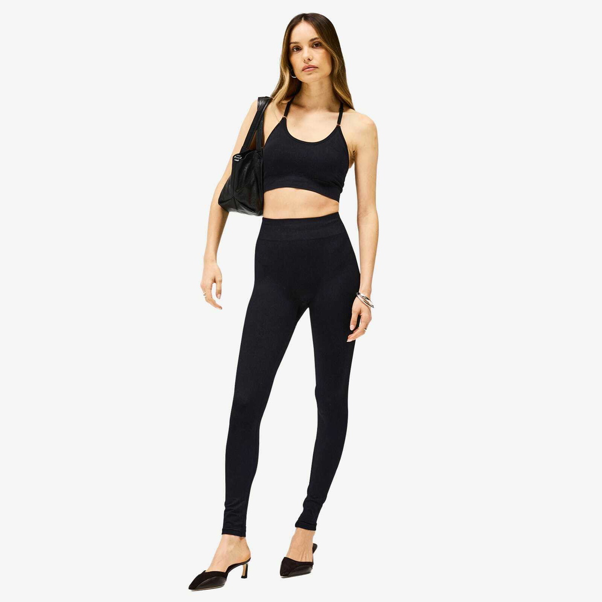 Represent Women's Seamless Low Impact Bra Top in Jet Black