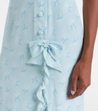 Alessandra Rich Ruffled bow-detail silk maxi dress