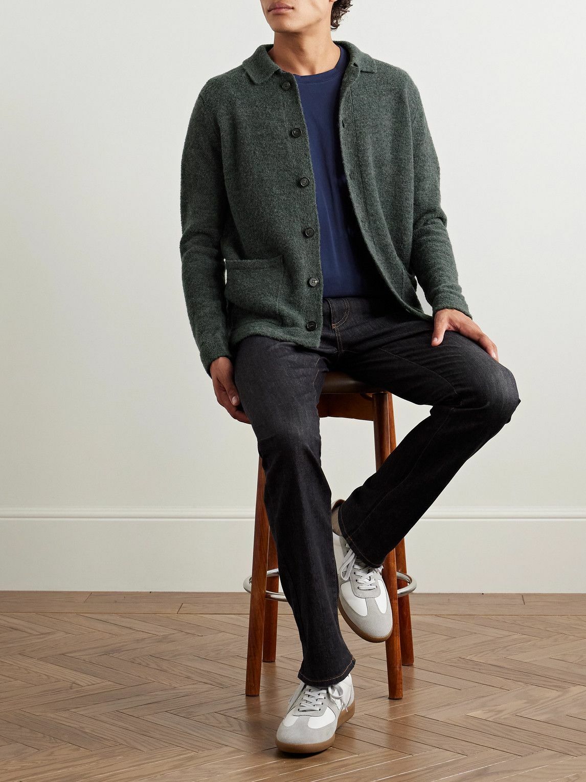 Incotex - Zanone Slim-Fit Virgin Wool-Blend Cardigan - Gray