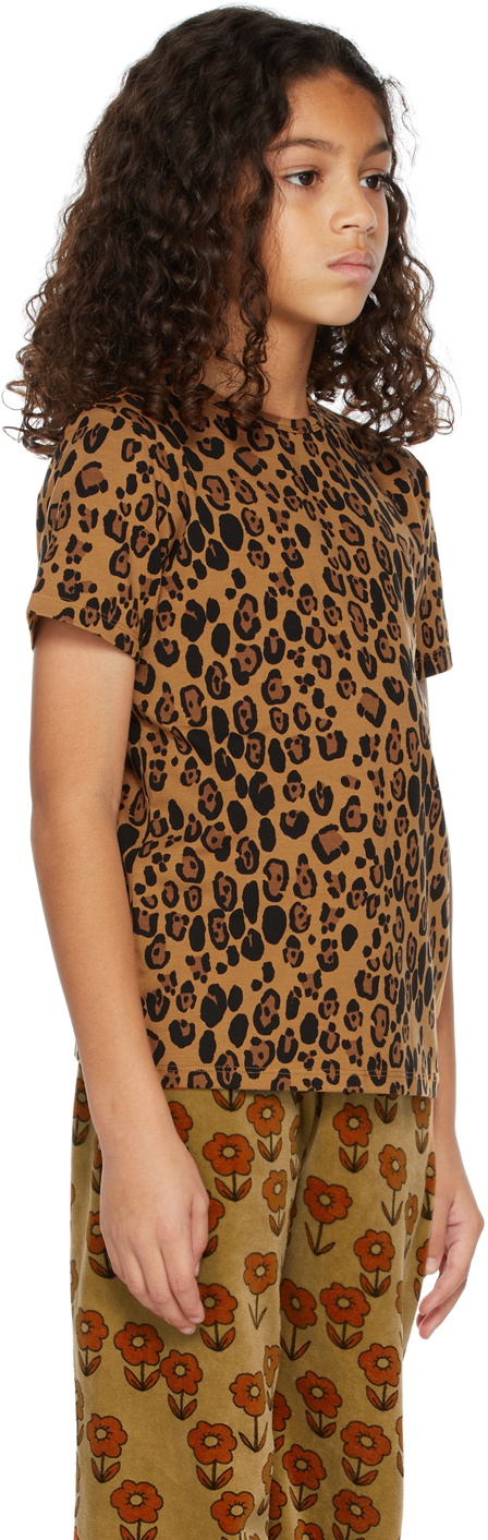 Mini Rodini Kids Tan Basic Leopard T-Shirt