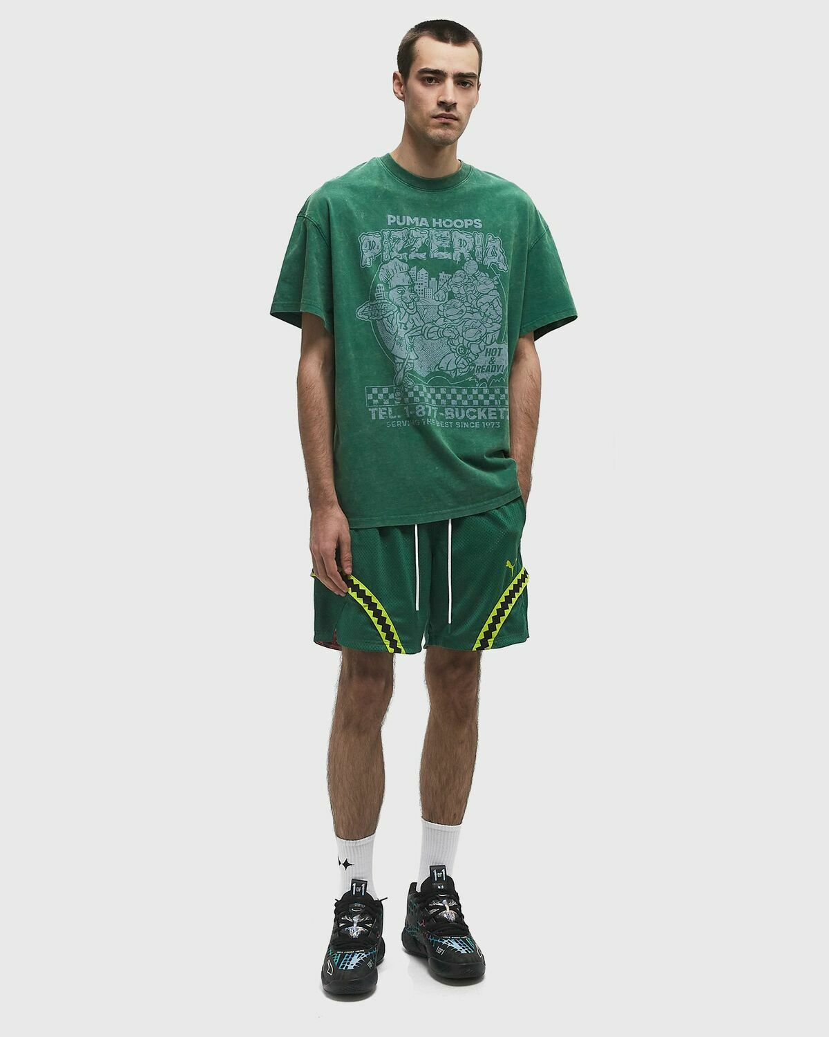Puma Hoops x TMNT Tee I Green Mens Shortsleefe