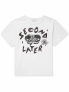 SECOND / LAYER - Skull Crush Printed Cotton-Jersey T-Shirt - White