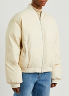 Meotine Sol Faux Leather Bomber Jacket Cream