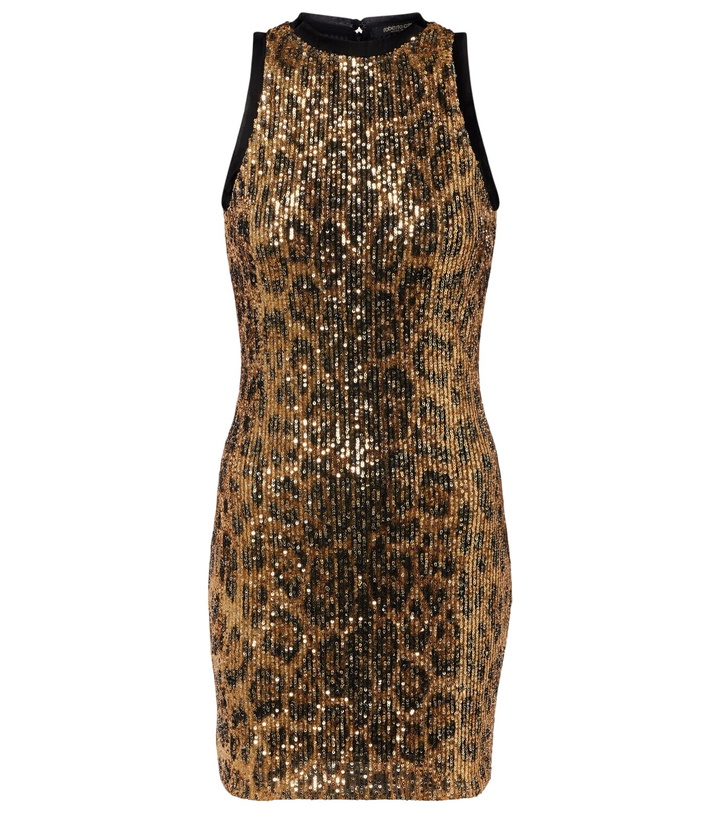 Photo: Roberto Cavalli Sequined leopard-print minidress