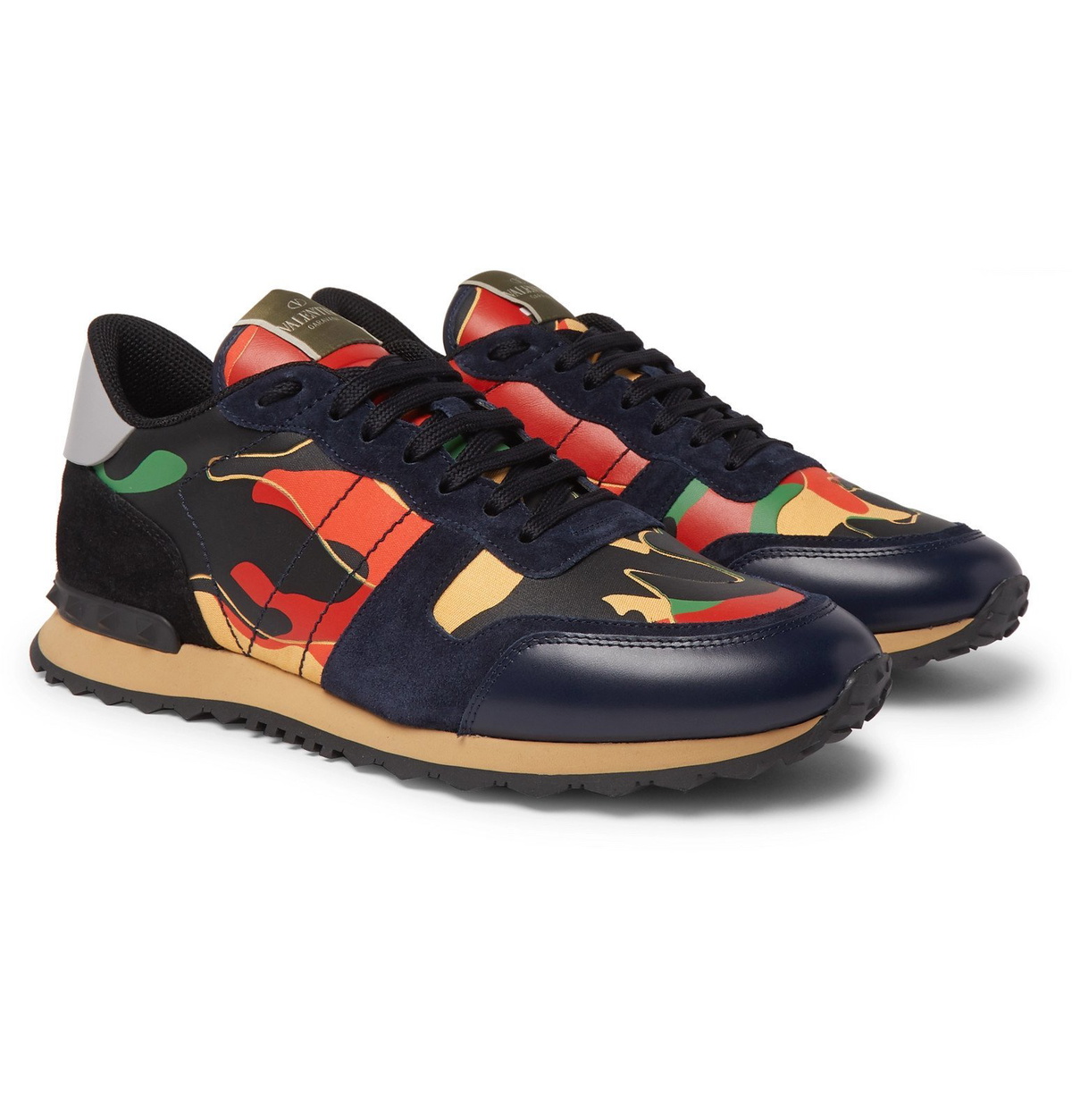 Valentino orange cheap camo sneakers