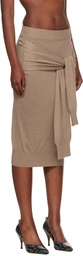 Marine Serre Beige Hybrid Knit Wrapped Midi Skirt