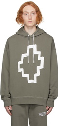 Marcelo Burlon County of Milan Khaki Tempera Cross Hoodie
